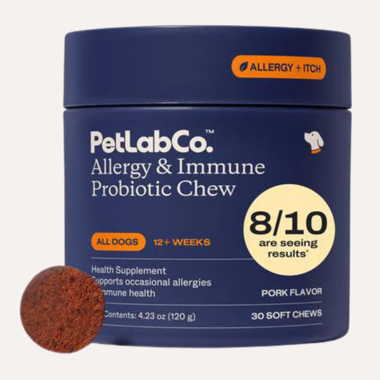PetLabCo. Allergy & Immune Probiotic Pork Flavored Chew Supplement for Dogs, 30 count